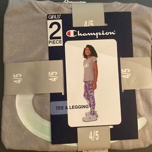 Girls size 4/5 Champion 2 Piece Tee & Leggings